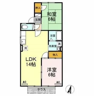 ハートホーム大西【1階】の間取り