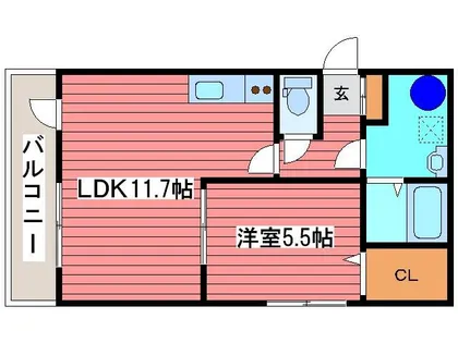 1LDKの間取り画像