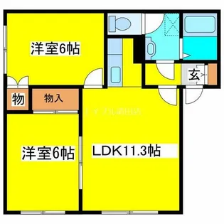 ヴェルディキタノB【201号室】の間取り