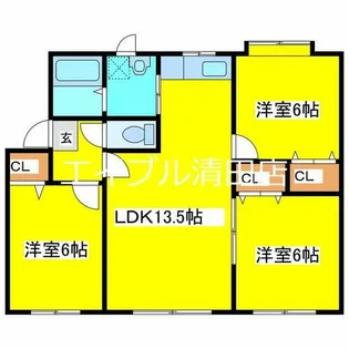プリムロードⅡ【103号室】の間取り