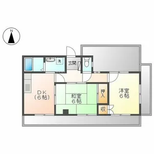 グレースホリベ2【6B号室】の間取り
