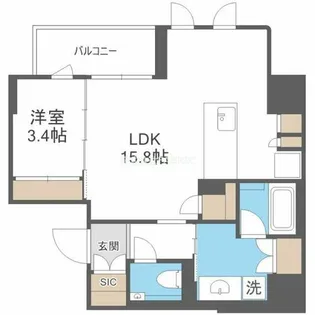 ザ・ウィーヴ南船場【203号室】の間取り