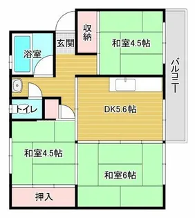公団狭山住宅8号棟【5階】の間取り
