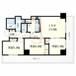 樹樹ガーデン【18階】の間取り