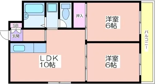 ロワーメゾン岸ノ里【2階】の間取り