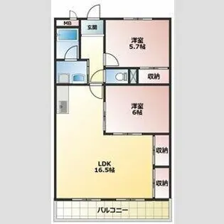 メゾン島田【602号室】の間取り