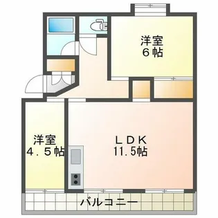 清水が丘コーポラスA棟【5階】の間取り