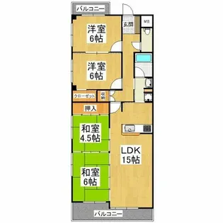 サンパレス21泉北【2階】の間取り
