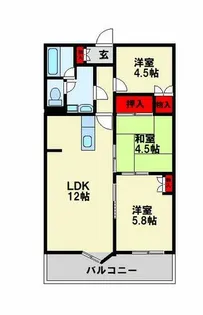 福岡県北九州市若松区白山2丁目【マンション】の間取り