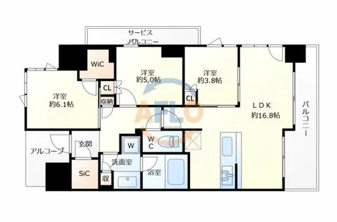 シエリア梅田豊崎【10階】の間取り