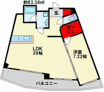 福岡県北九州市小倉北区中井5丁目【マンション】の間取り