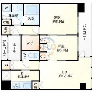 グラングリーン大阪THE NORTH RESIDENCE【32階】の間取り