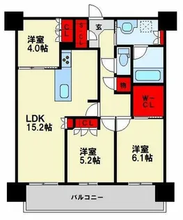 福岡県北九州市小倉北区浅野2丁目【マンション】の間取り