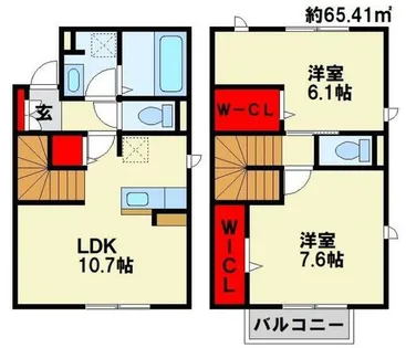 福岡県北九州市八幡西区則松7丁目【テラスハウス】の間取り
