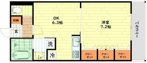 レジュールアッシュ福島【10階】の間取り