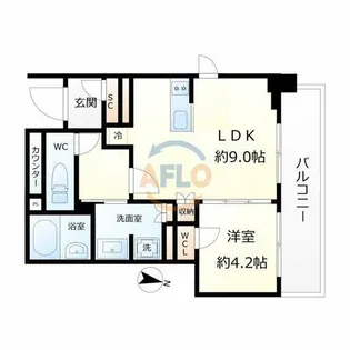 クレストコート靭公園THE CLASS【14階】の間取り