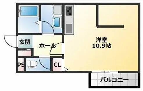 La Cachette TAKAIDA【302号室】の間取り