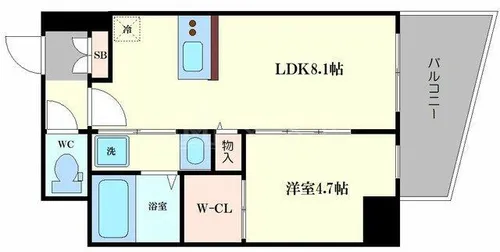 LC難波アッシュ【7階】の間取り