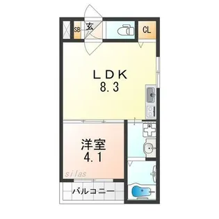 GRANDIR津久野【2階】の間取り