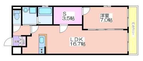 ワイハイツ栄和【307号室】の間取り
