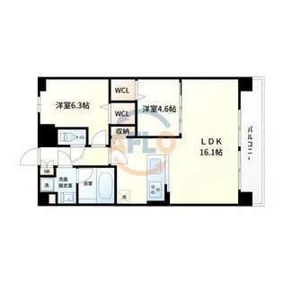 アウトフィールド海老江【4階】の間取り