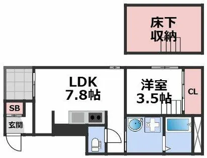 レーヌデプレ桃谷【1階】の間取り
