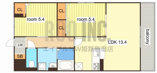 ポレポレ夢前川【401号室】の間取り