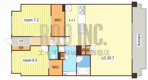 ローレルコート姫路大手前通り【6階】の間取り