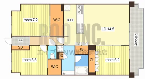 ローレルコート姫路大手前通り【8階】の間取り