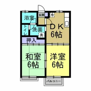 コーポα【203号室】の間取り