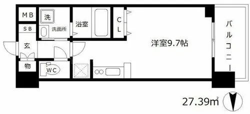 グランカーサ梅田北【13階】の間取り