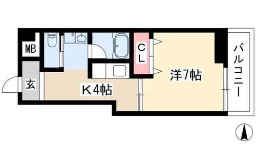 西一ビル【308号室】の間取り