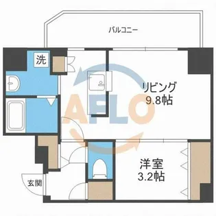パークフラッツ野田阪神駅前【13階】の間取り