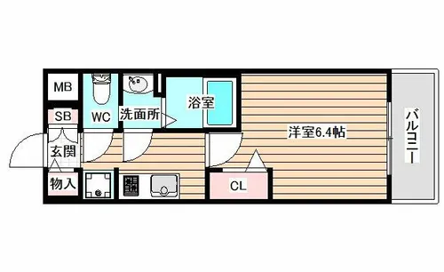 プレサンス塚本ミッドマーク【6階】の間取り