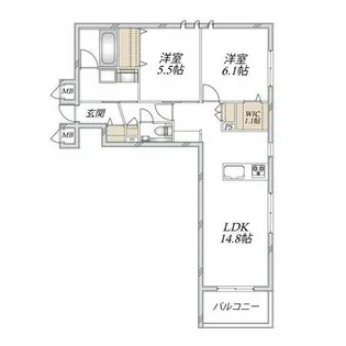 グランメゾン梅ノ木【201号室】の間取り