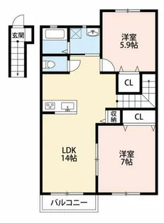 S&E Ⅱ A棟【201号室】の間取り