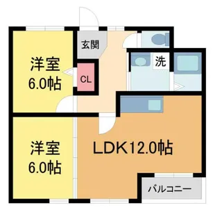 サンビオラ壱番館【411号室】の間取り