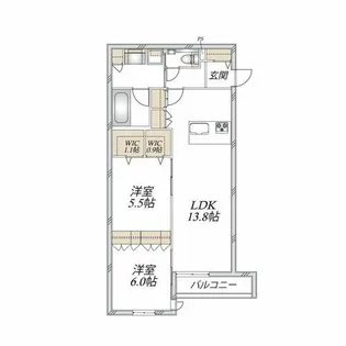 グランメゾン梅ノ木【203号室】の間取り
