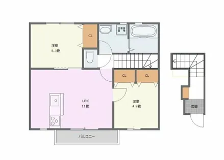 クラナス【201号室】の間取り