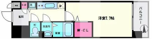 Luxe難波南【3階】の間取り
