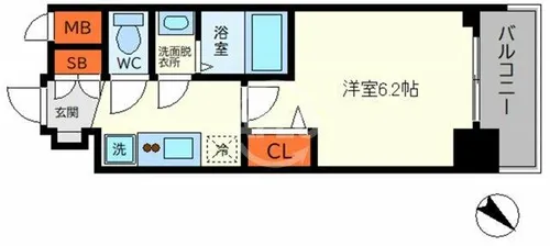 グランカリテ九条南【4階】の間取り