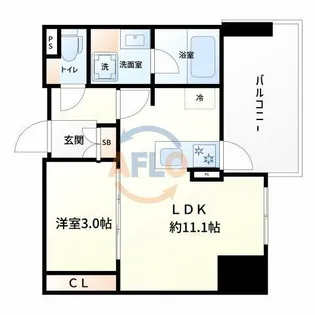 コンフォリア・リヴ本町WEST Q【6階】の間取り