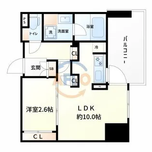 コンフォリア・リヴ本町WEST Q【6階】の間取り