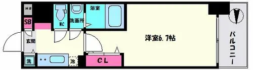Luxe難波南【14階】の間取り