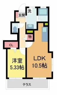 LaPLUME【101号室】の間取り