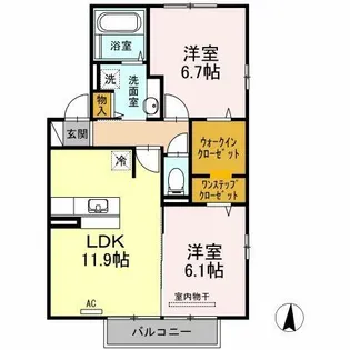 フェアプラッツ参番館【206号室】の間取り