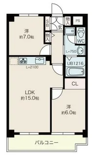 ハイツ森ノ宮【2階】の間取り