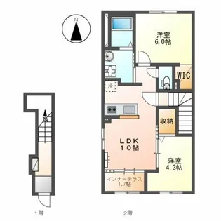 ル シエル(le ciel)【2階】の間取り