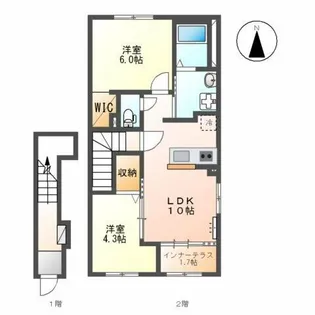 ル シエル(le ciel)【2階】の間取り