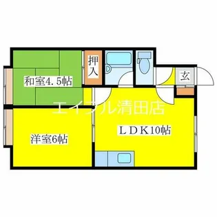 コーポ久【102号室】の間取り